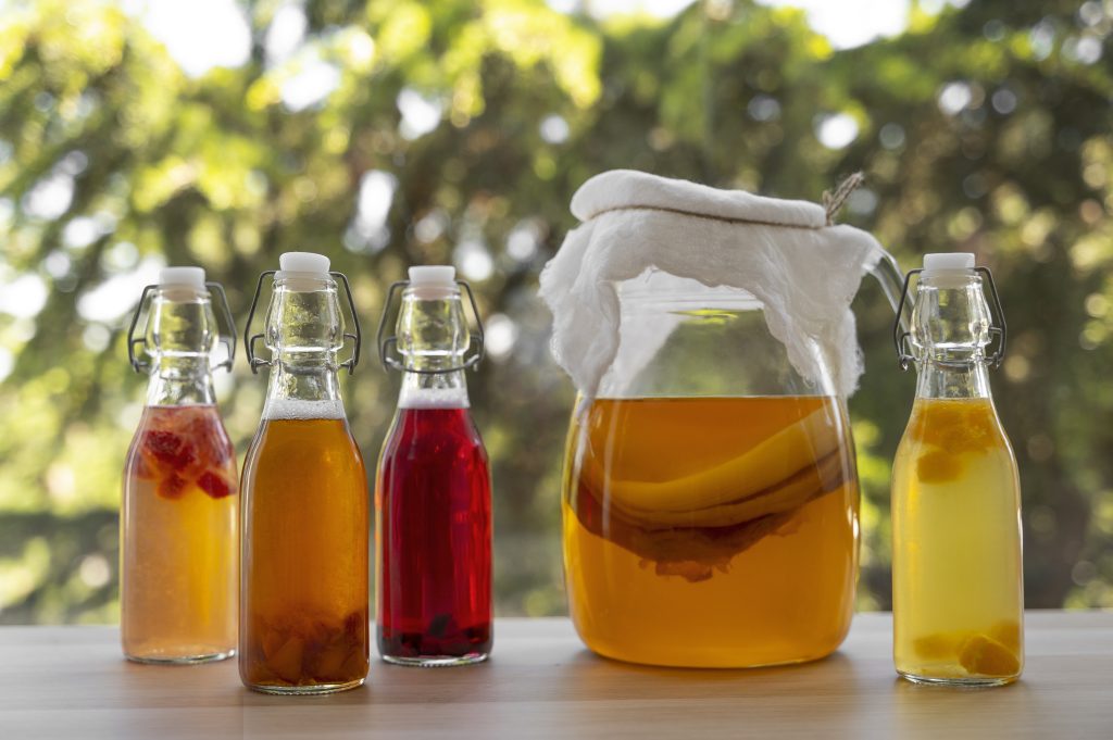 Botellas con fermentos
