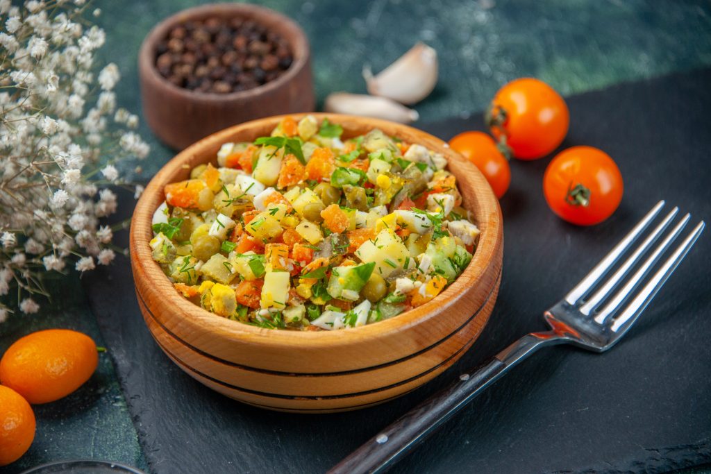 Ensalada tibia de lentejas y verduras