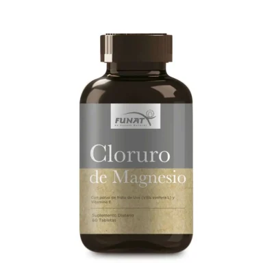 Cloruro de Magnesio FUNAT 60 tabletas - suplemento con cloruro de magnesio, polvo de fruto de uva y vitamina E